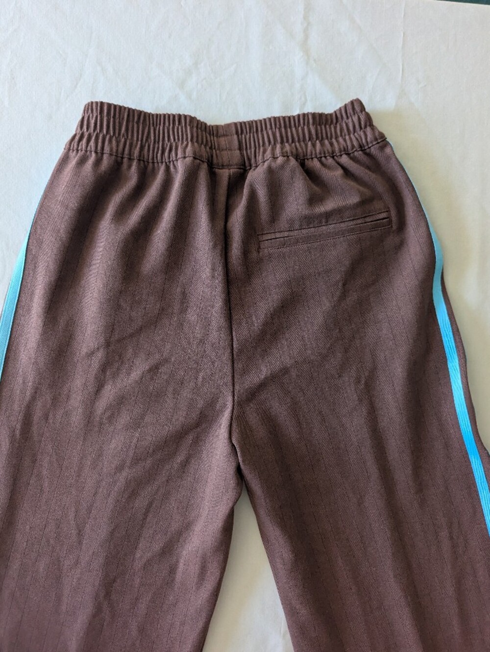 Adidas Originals Tailored Track Pants In Auburn With Blue Stripes - Picture 12 of 14